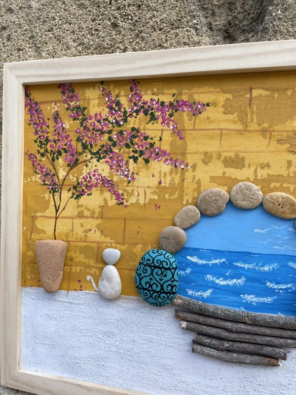 Framed Pebble Picture "Old Town" - Image 3