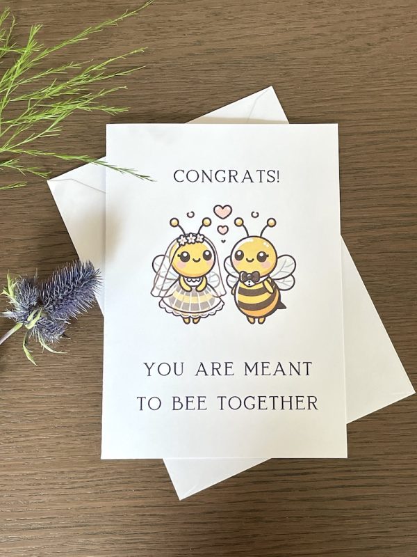 Congrats You Are Meant to Bee Together Wedding Card