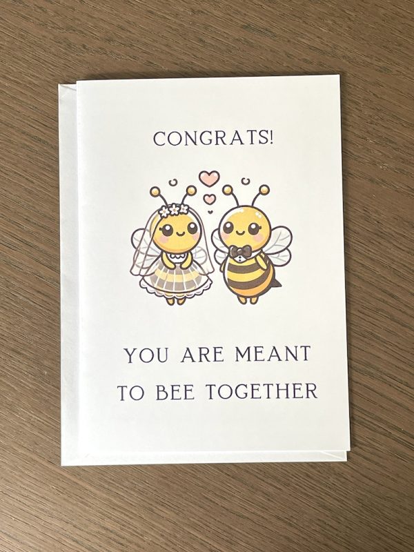 Congrats You Are Meant to Bee Together Wedding Card - Image 2