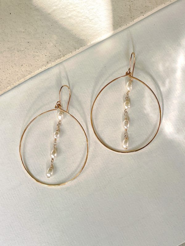 Gold Filled Pearl Hoops - Image 4