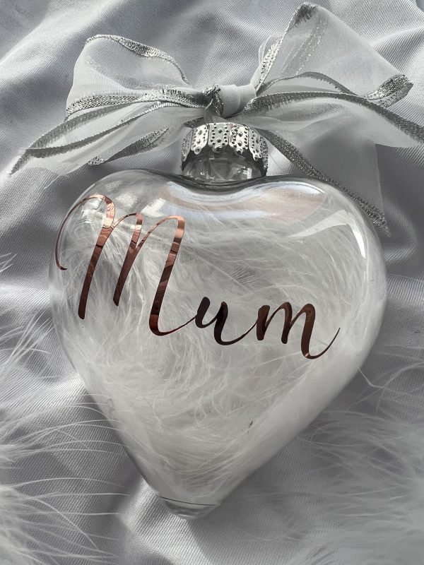 Personalized feathered bauble. New baby, wedding keepsake. - Image 4