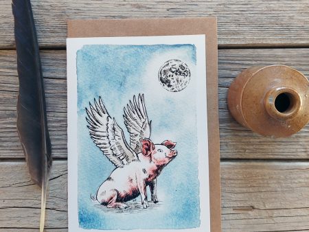 pigs might fly greeting card