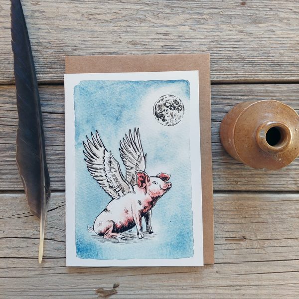 pigs might fly greeting card