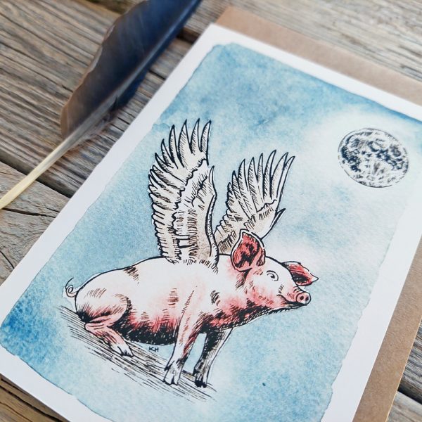 "Pigs Might Fly" Greeting Card - Image 2