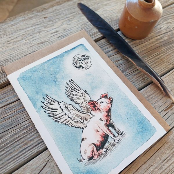 "Pigs Might Fly" Greeting Card - Image 3