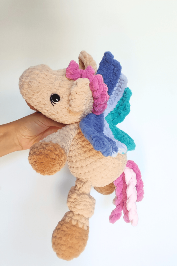 Pegasus Plush Lovey – Knotted Stuffed Animal & Comfort Toy for Emotional Support