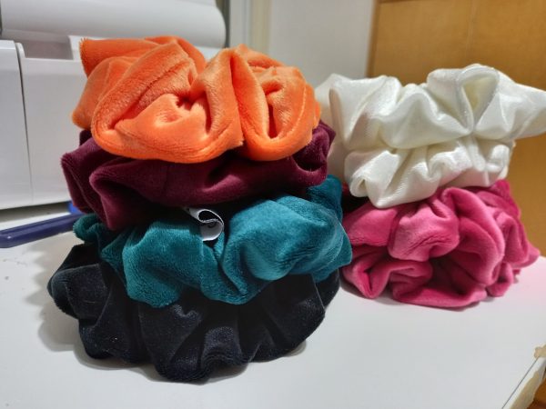 Orange Velvet Scrunchie - Image 2