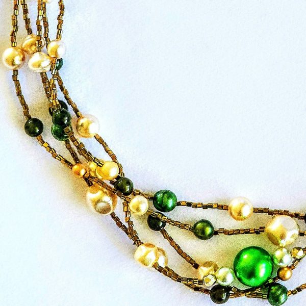 Glass Pearls Necklace "Orbit" - Image 3
