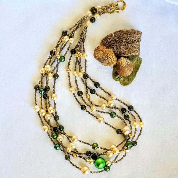 Glass Pearls Necklace "Orbit" - Image 2