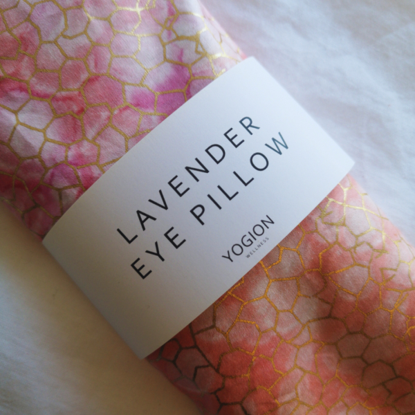 Lavender eye pillow Batik Salmon gold detail