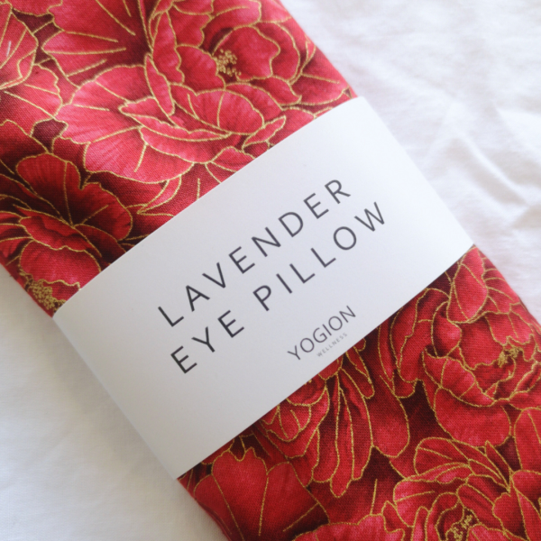lavender eye pillow red peonies