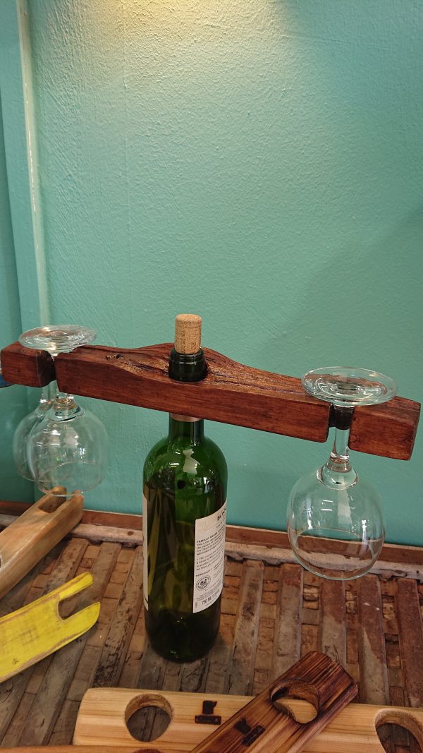Wine bottle and twin glass displays - Image 12