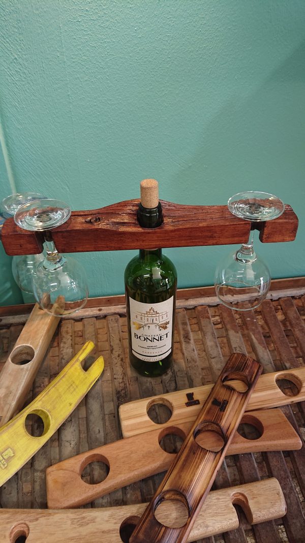 Wine bottle and twin glass displays - Image 6