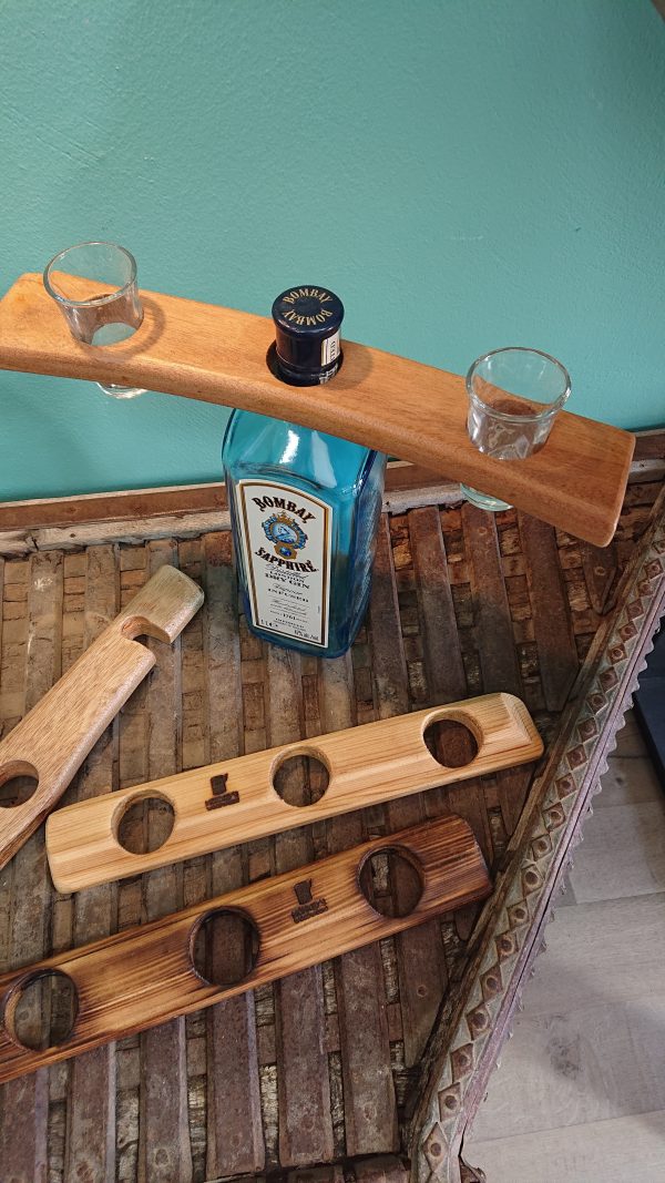 Wine bottle and twin glass displays - Image 4