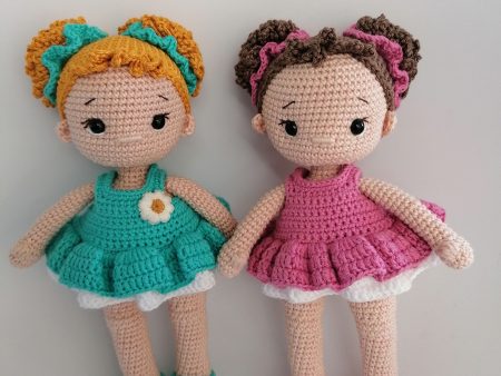 Crocheted handmade doll Little ballerina