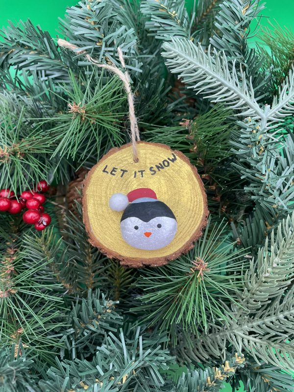 Pebble Ornaments On Wood Slices - Image 26