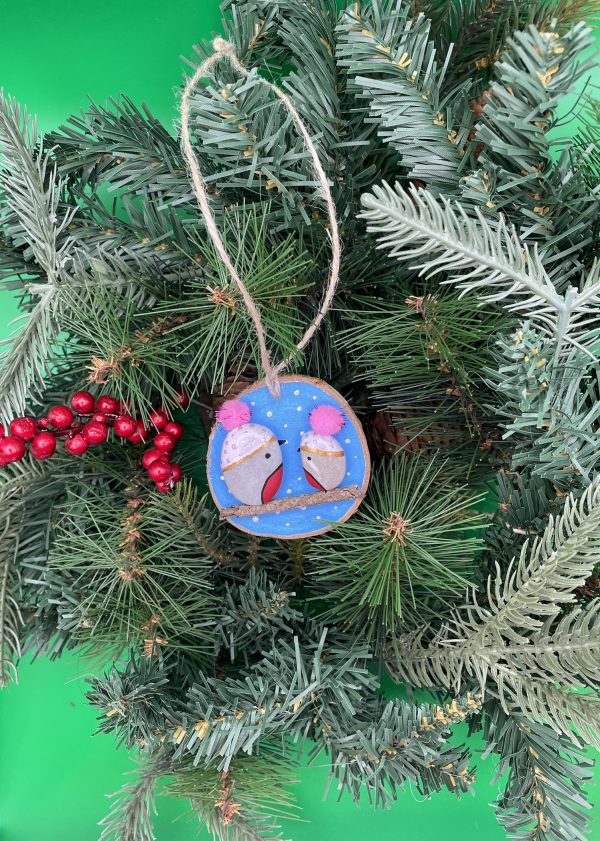 Pebble Ornaments On Wood Slices - Image 17