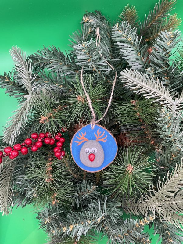 Pebble Ornaments On Wood Slices - Image 5