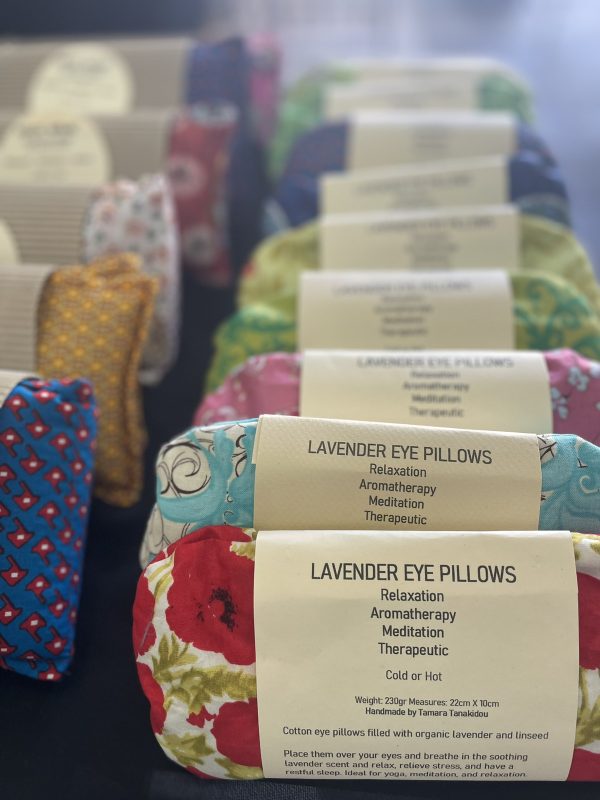 Cotton eye pillows filled with organic lavender and linseed