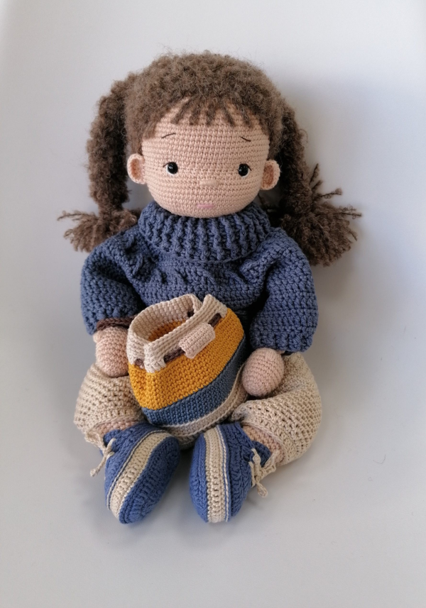 Handmade crocheted winter outfit for Doll Mari