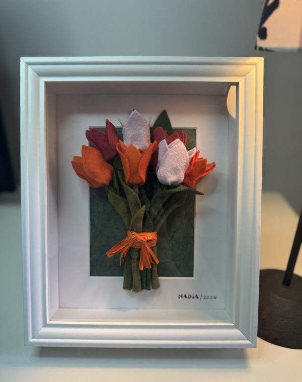 Framed Felt Tulip Bouquet