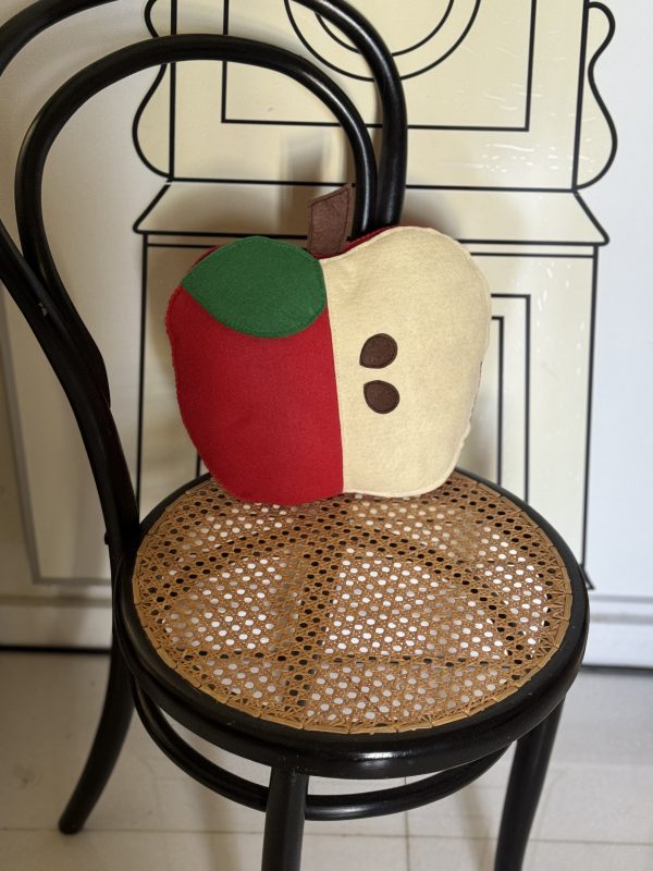 Whimsical Decorative Felt Apple Cushion -27x20cm