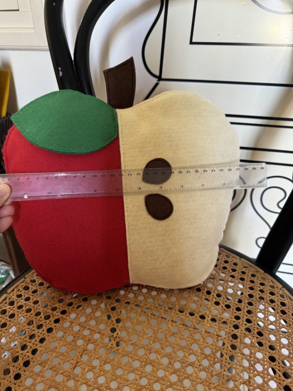 Whimsical Decorative Felt Apple Cushion -27x20cm