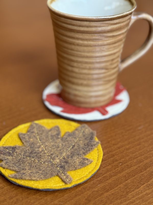 Charming Felt 'Leaf' Coasters - Set of 4 - Image 9