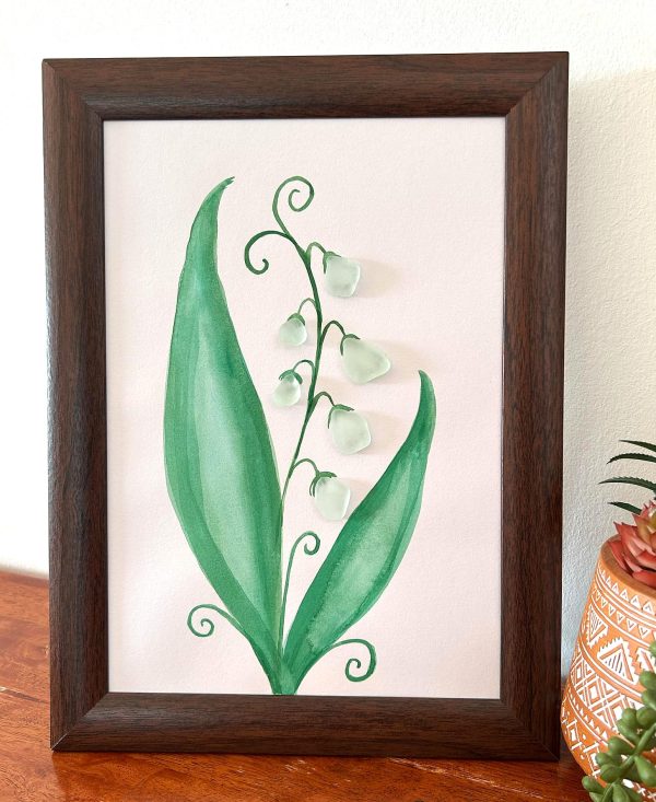 Lily of the Valley plant made with seaglass pieces, perfect as a unique gift! - Image 5