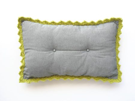 green & grey buttoned comfort cushion - whole