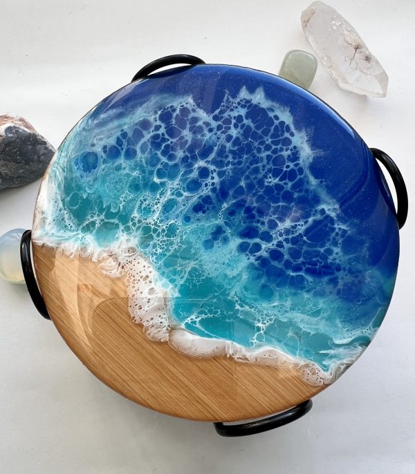Ocean resin coasters set of four.