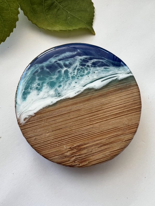 Ocean inspired resin and wood fridge magnet bottle opener. - Image 5