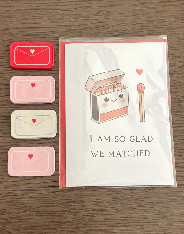 Anniversary Card | Valentine's Day Card | "I’m So Glad We Matched" | Matchbox and Matchstick Design - Image 2