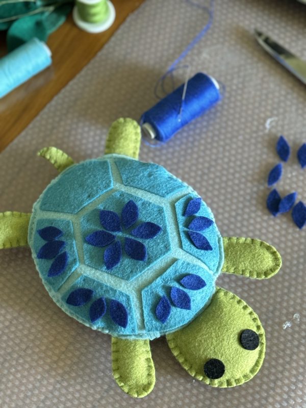 Adorable Framed Felt Sea Turtle