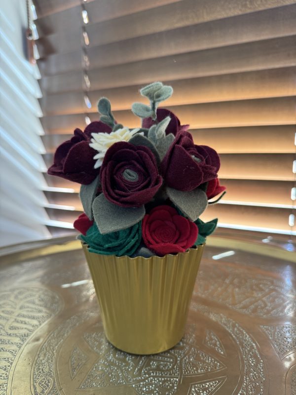 Elegant Felt Flower Pot - Roses - Image 2