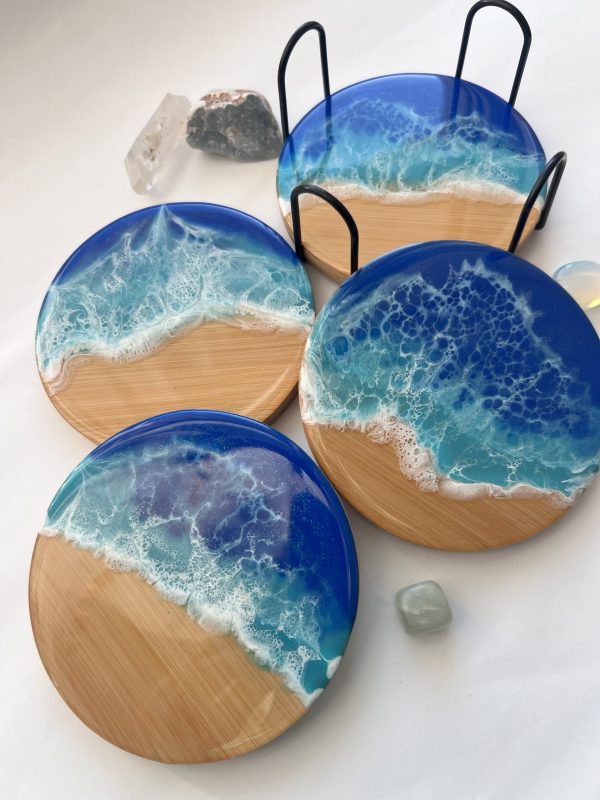 Ocean resin coasters set of four. - Image 2
