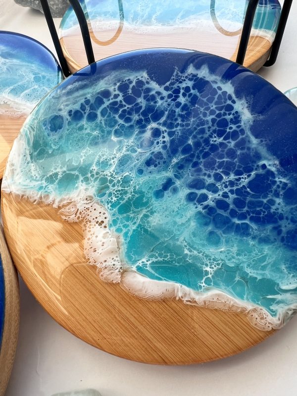 Ocean resin coasters set of four. - Image 3