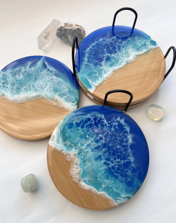 Ocean resin coasters set of four. - Image 4