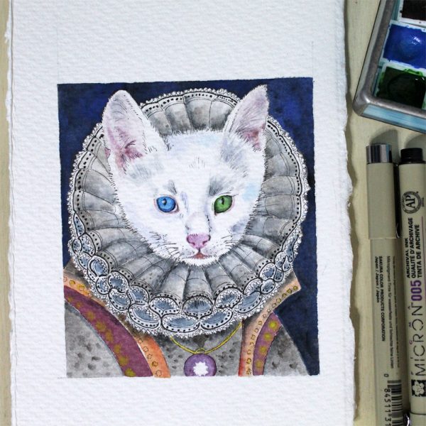 Funny Royal Pet Custom Hand Painted Watercolour Painting - Image 4