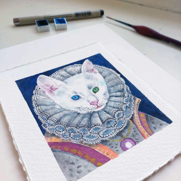 Funny Royal Pet Custom Hand Painted Watercolour Painting - Image 3