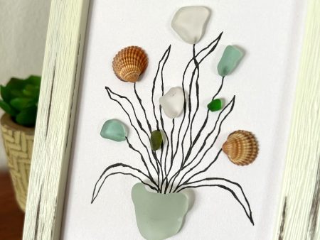Seaglass and Seashell Framed Art
