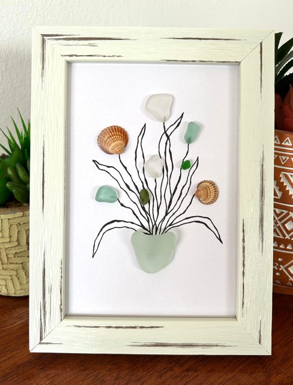 Seaglass and Seashell Framed Art