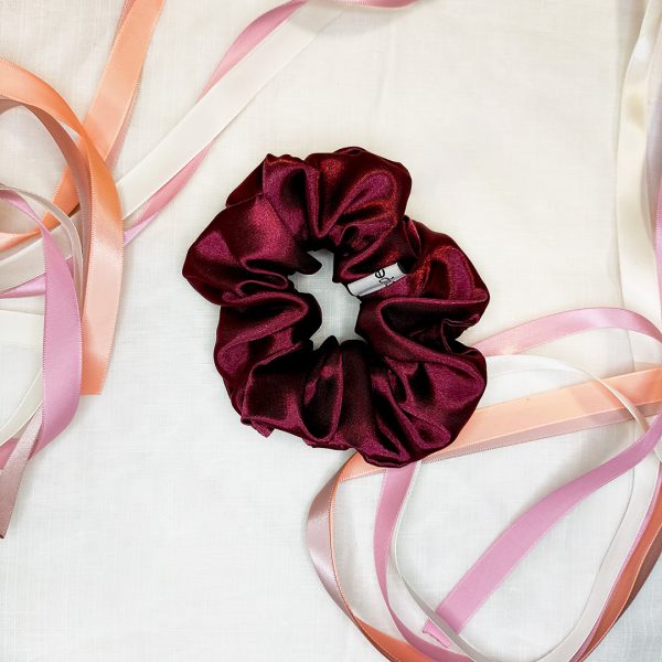 bordeaux satin scrunchie