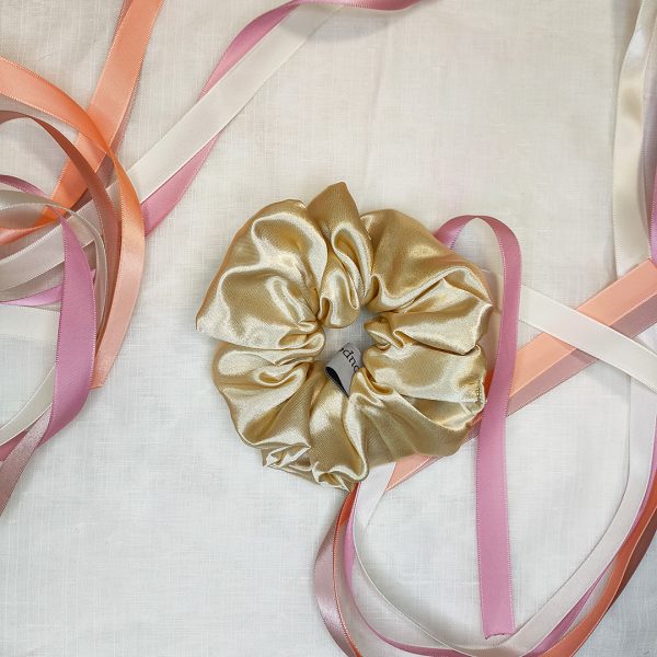 Champagne Satin Scrunchie