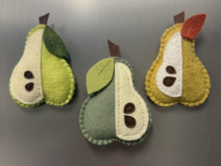 Adorable Felt Pear Magnets - 3 variations