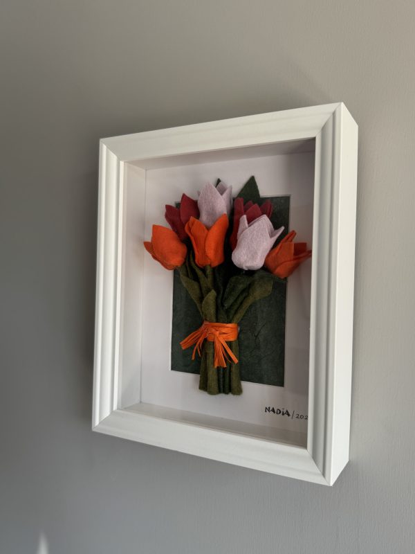 Framed Felt Tulip Bouquet