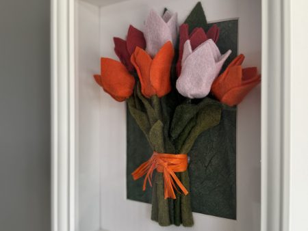 Framed Felt Tulip Bouquet