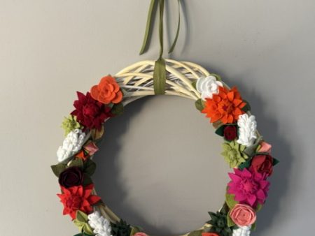 Stunning Felt Flower Wreath-40cm
