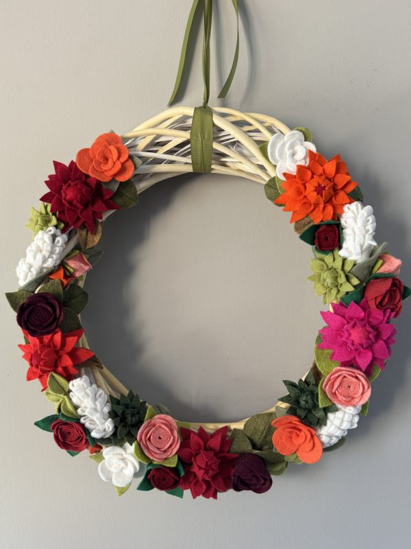 Stunning Felt Flower Wreath-40cm