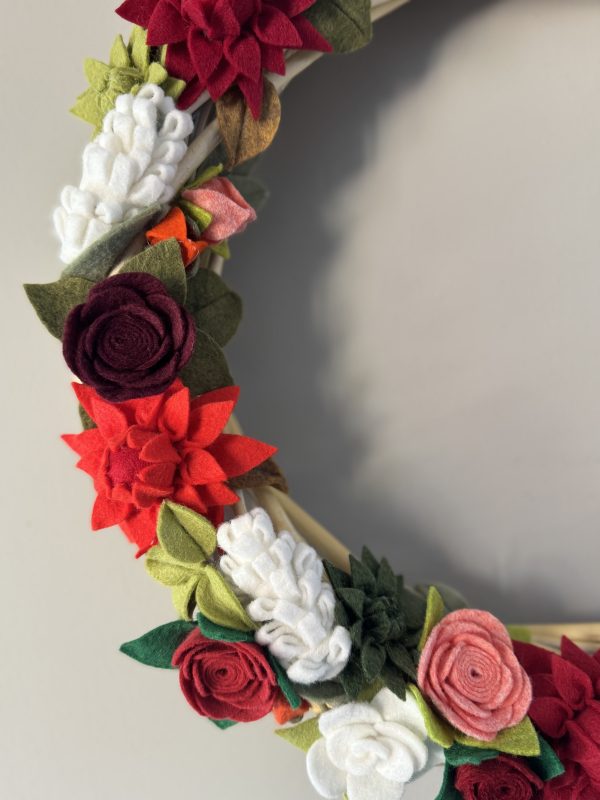 Stunning Felt Flower Wreath-40cm
